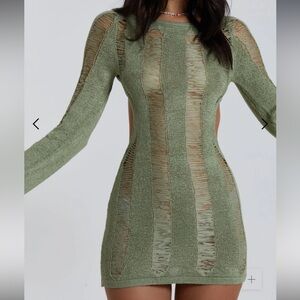 Khaki umbra mini dress